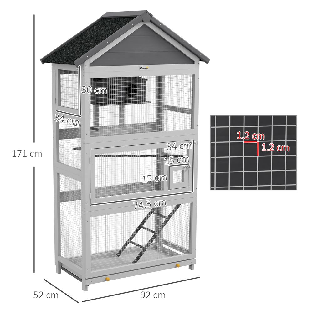 Bird Cage - Finches, Parakeets, Small Birds - Grey