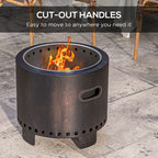 45cm Smokeless Wood Burning Firepit Metal Fire Pit, Black