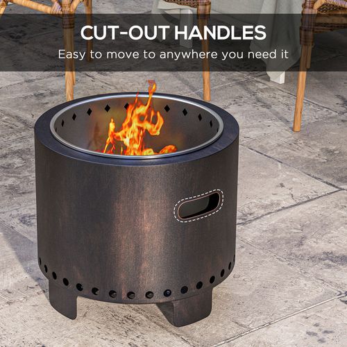 45cm Smokeless Wood Burning Firepit Metal Fire Pit, Black