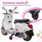Vespa Licensed 12V Kids Electric Motorbike w/ 2 Training Wheels