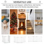 Pet Safety Gate - 3-Panel Metal Fence w/ Door - White
