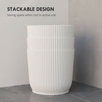 Set of 3 Round Plant Pots Outdoor 22cm for Garden, White