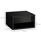 Wall-Mounted Nightstand Set - 2x Drawer, Black - Reliable Quality