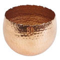 Leaf Large Metal Planter 22 x 17cm Hammered Copper Plated Curvy Edge