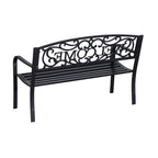 2-Seater Bench - Durable Steel Frame - Ideal for Gardens and Patios - Relax and Enjoy the Outdoors - Black