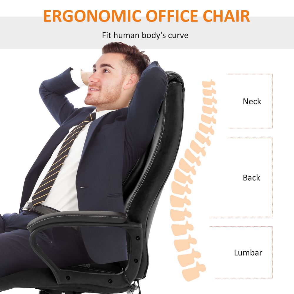 Black Massage Office Chair - High Back, Vibration, 6 Points