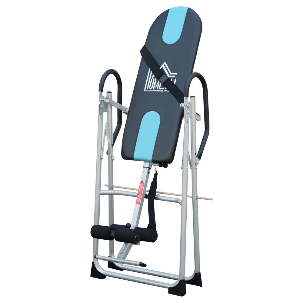 Gravity Inversion Table Foldable Therapy Bench Home Fitness Upside Down Stretching Home Gym Fitness Training Machine Black