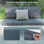 3 Piece Garden Furniture Set with 5-Level Adjustable Lounger, Grey