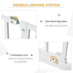 Ultimate Pet Safety Gate - Wide Stair Gate, 75-115cm, White