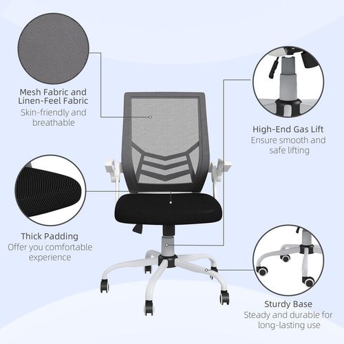 Mesh Swivel Office Chair Task Computer Chair w/ Lumbar Support, Black