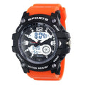 Mens Boys Ana-Digi Dual time 5ATM Sports Orange Digital Watch RDT.2G