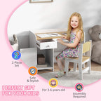 Kids Desk & Chair Set - 3-6 yr - Storage Drawer - White