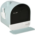 Cat Litter Box Kitten Litter Tray w/Hood, Scoop, Filter, Flap Door, 43 x 44 x 47cm - Green