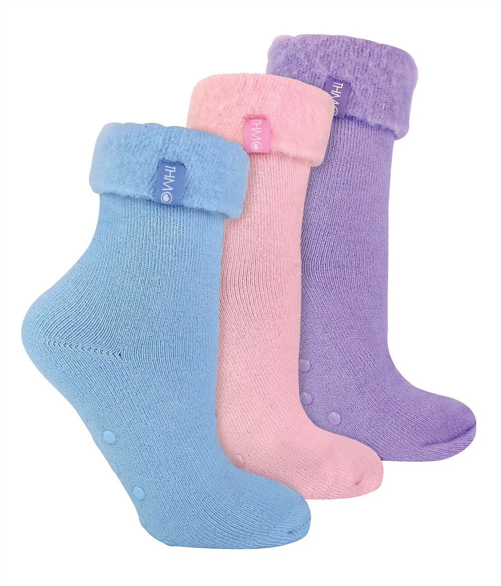 THMO - Ladies 3 Pack Slipper Bed Socks 4-8 UK