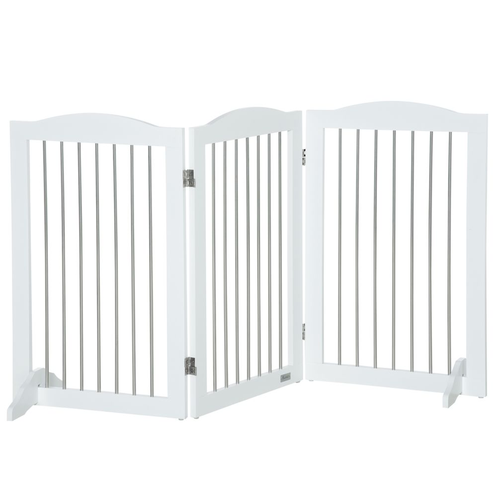 Foldable Dog Gate - Ideal for Doorways, Stairs, Halls - White
