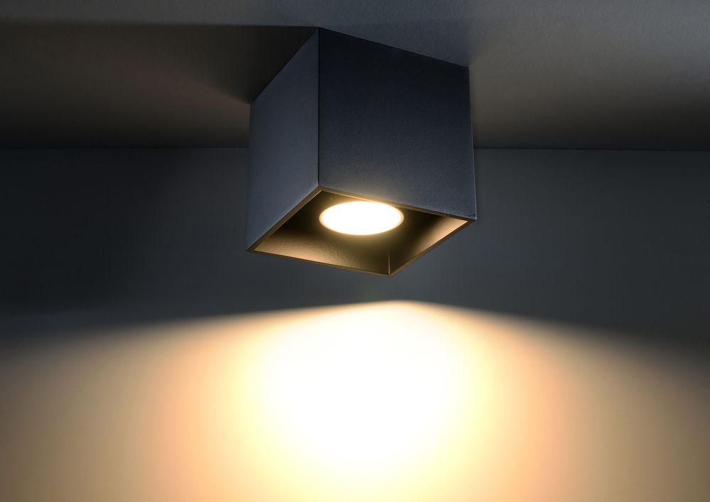 QUAD 1 Black Ceiling Lamp: Modern Loft Design LED GU10 - Stylish Lighting Solution