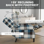 Recliner Chair for Living Room Wingback Chair with Padded Armrest Blue