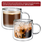 DOUBLE WALL GLASSES - Heat-proof Cups for Hot & Cold Drinks