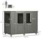 Large Dog Crate Cage - Indoor End Table Kennel, Grey