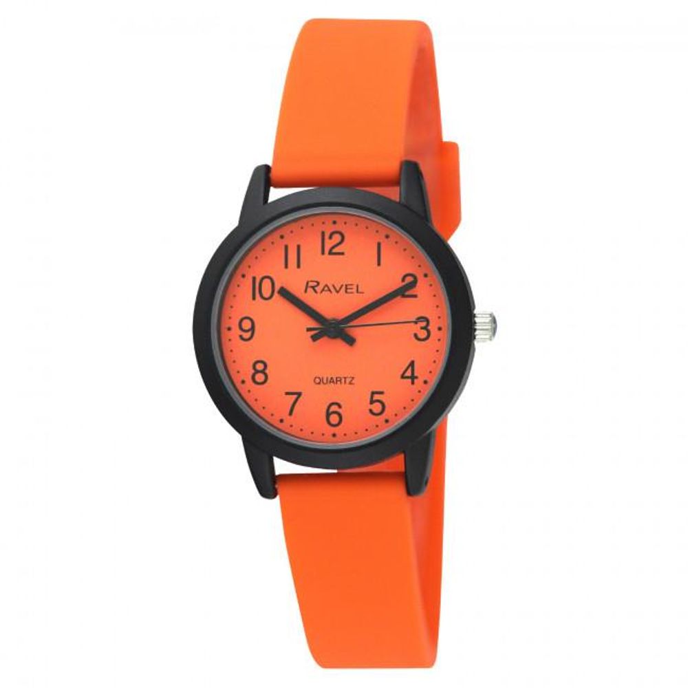 Girls & Boys Sports Orange Silicone Watch