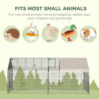 Chicken Run Coop with Cover, Outdoor Poultry Shade Cage, Beige
