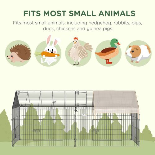 Chicken Run Coop with Cover, Outdoor Poultry Shade Cage, Beige