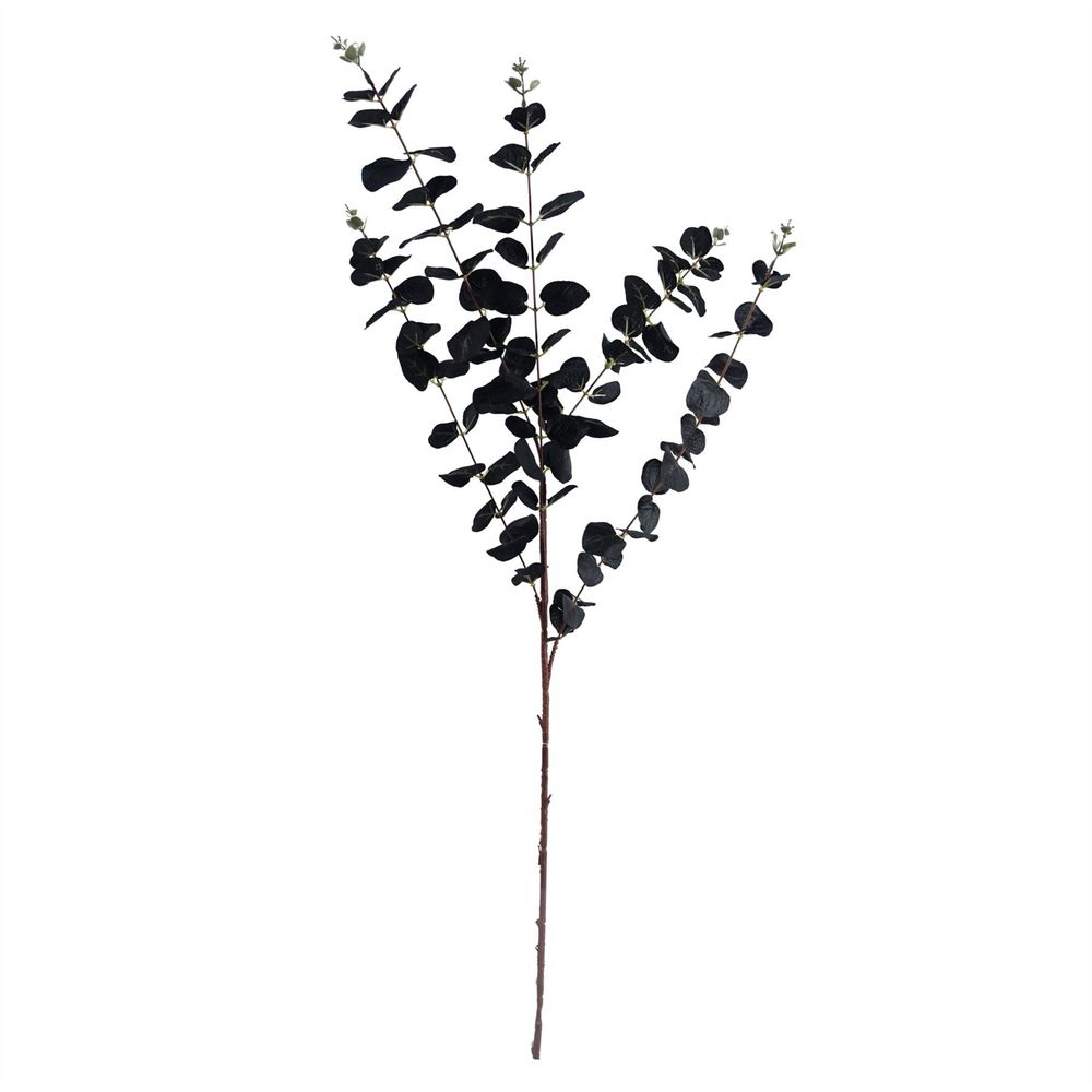 100cm Yellow Lily Black Eucalyptus Glass Ball Vase