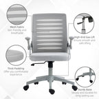 Mesh Office Chair Home Swivel Task Chair w/ Lumbar Support, Arm, Grey
