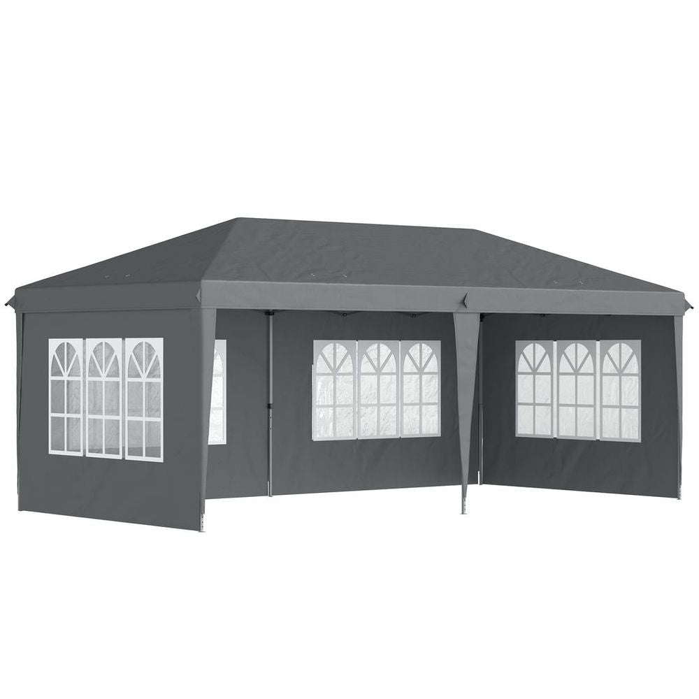 3 x 6m Heavy Duty Gazebo Marquee Party Tent with Storage Bag Grey