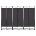 Steel Frame Folding Screen - Black, 6 Panels