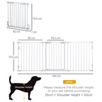 Pet Safety Gate - 3-Panel Metal Fence w/ Door - White