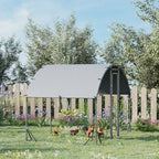 Walk In Chicken Run Galvanised Chicken Coop Hen Poultry House Cage Rabbit Hutch Pet Playpen Garden with Water-Resist Cover, 2.8 x 1.9 x 2m