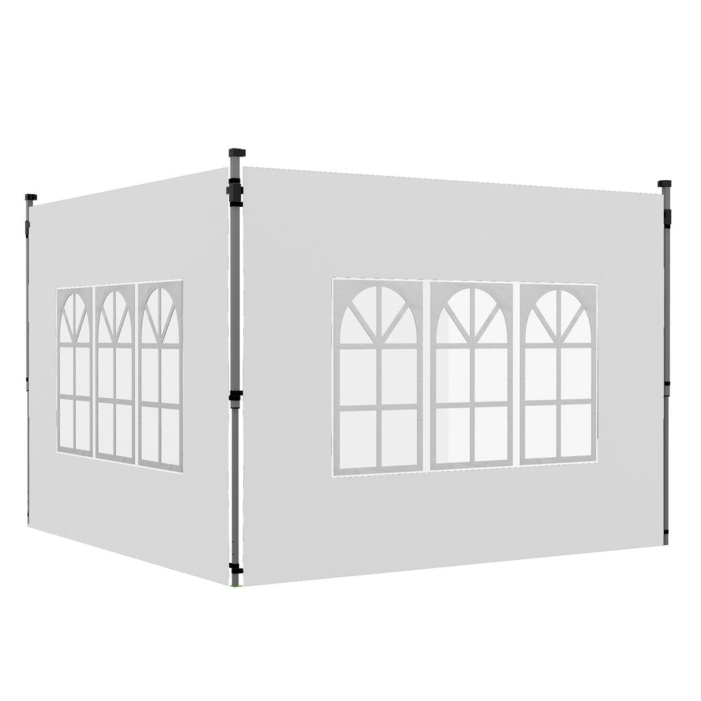 Gazebo Side Panels for 3x3(m) or 3x4m Pop Up Gazebo, 2 Pack, White