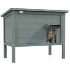 Insulated Outdoor Cat House - Charcoal Grey