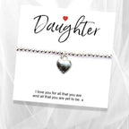 Daughter Heart Charm Bracelet - Sent in Gift Box - Birthday or Christmas Present