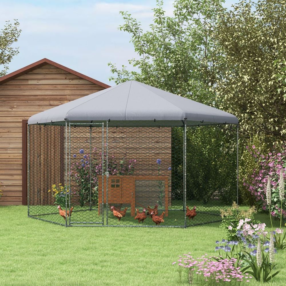 Walk in Chicken Run-10-15 Chickens, Hens, Rabbits, Ducks. Spacious, Covered, Predator-Proof. High-Quality.