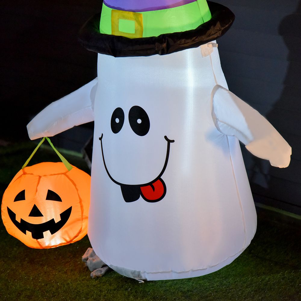 1.2m Witch Ghost Halloween Inflatable LED Pumpkin Lantern Weather-Resistant