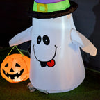 1.2m Witch Ghost Halloween Inflatable LED Pumpkin Lantern Weather-Resistant