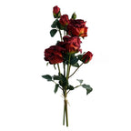 60cm Red Rose Artificial Flowers Spray - 4 Flowers 3 Buds