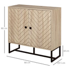 Embossed Arrow Storage Cabinet w/ Adjustable Shelf Metal Frame Handles Stylish
