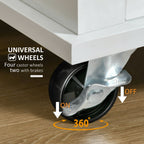 Rolling Kitchen Cart Storage Trolley with Drawer Towel Rail White