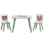 ZONEKIZ Kids Table and Chairs, Children Desk with 2 Chairs, Green