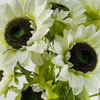 Premium 88cm White Artificial Sunflower - 3 Heads