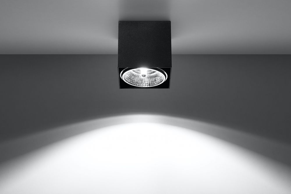 BLAKE Black Square Ceiling Lamp - Modern Loft Design, GU10