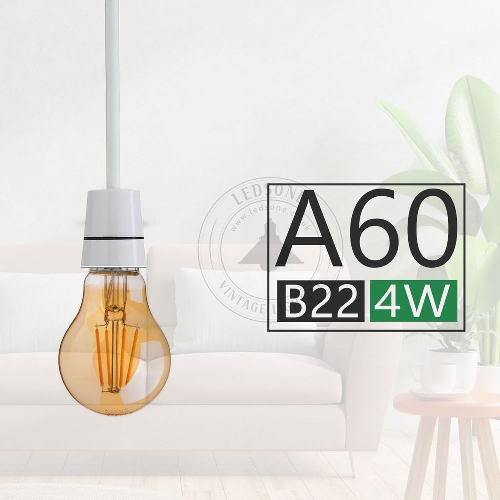 2 Pack E27,B22 LED Edison Dimmable Vintage Amber Glass Warm white 2700K, Cool white 6000K Light Bulbs