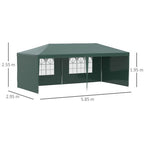 6m x 3m Garden Gazebo Marquee Canopy Party Tent Canopy Patio Green