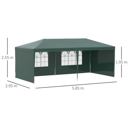 6m x 3m Garden Gazebo Marquee Canopy Party Tent Canopy Patio Green