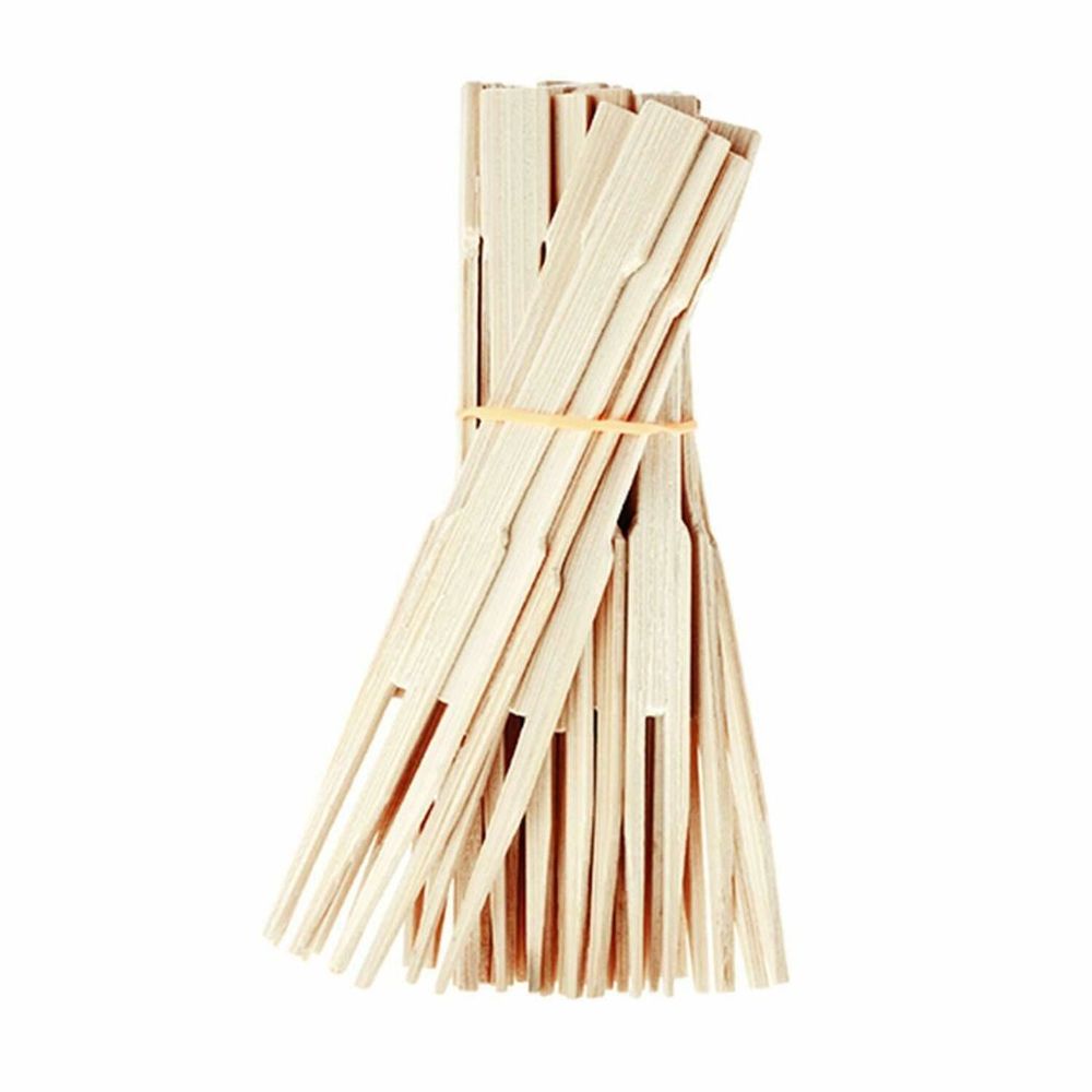 50-Pack Eco-Friendly Bamboo Skewer Forks - Ideal for BBQs, Parties, and More
