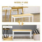 Pine Wood Dining Bench - Natural Finish, Seats 2 - Versatile & Durable