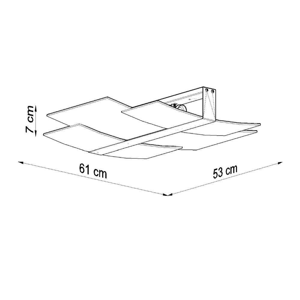 Celia Modern Design Ceiling Lamp - Steel & Glass - E27